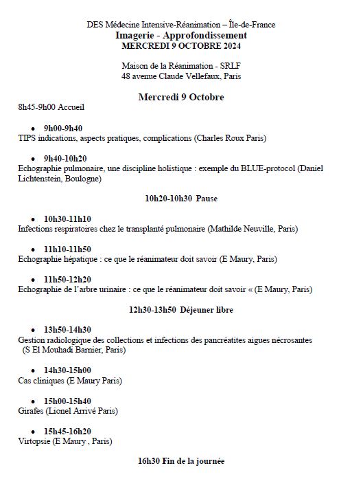 Programme imagerie 09-10-2024