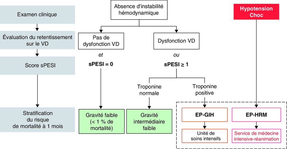 A Évaluation de la gravité d’une embolie pulmonaire