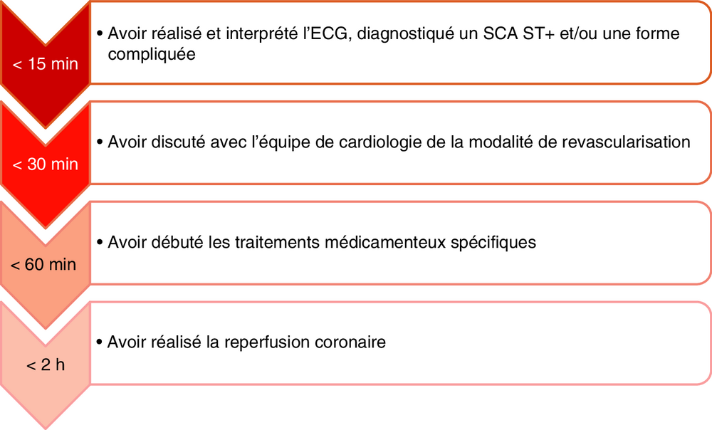 Frise chronologique des objectifs de prise en charge selon le délai