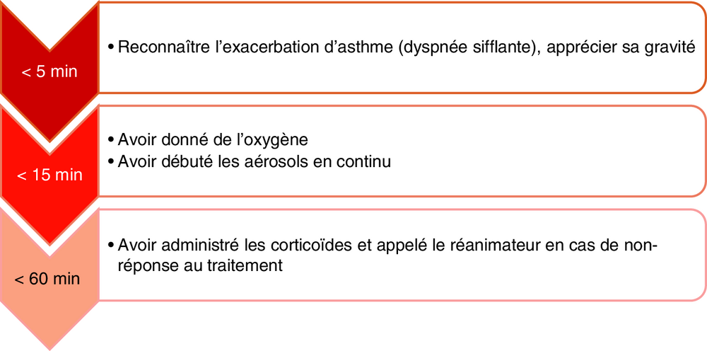 Frise chronologique des objectifs de prise en charge selon le délai