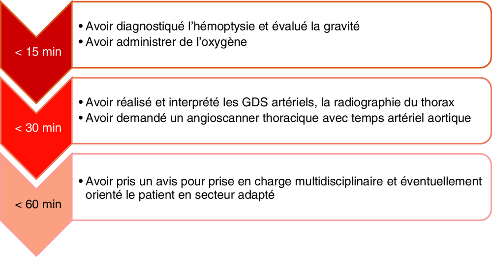 Frise chronologique des objectifs de prise en charge selon le délai
