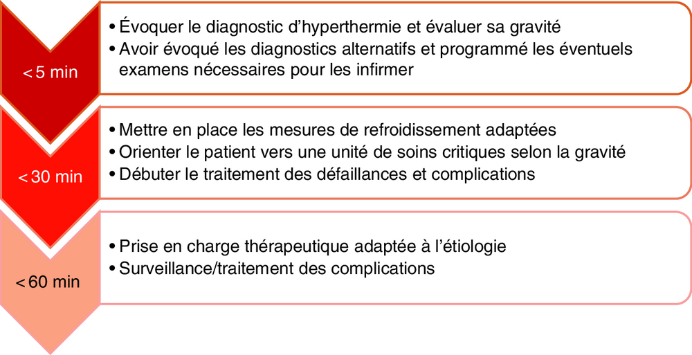 Frise chronologique des objectifs de prise en charge selon le délai