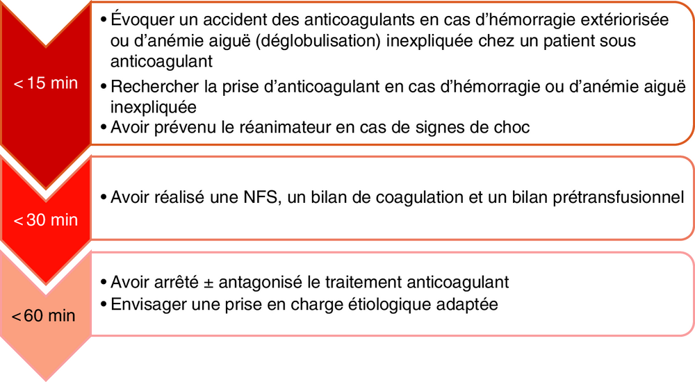 Frise chronologique des objectifs de prise en charge selon le délai