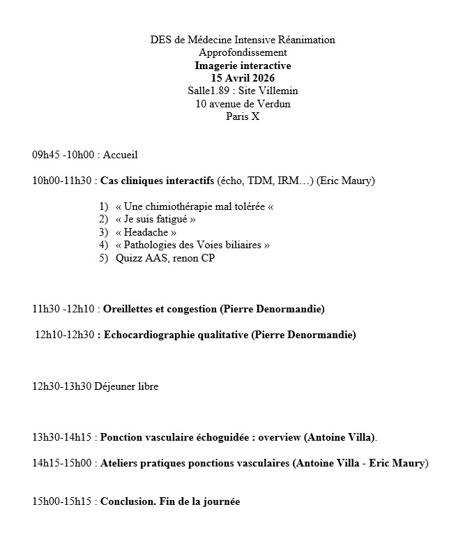 Imagerie 15 avril 2026